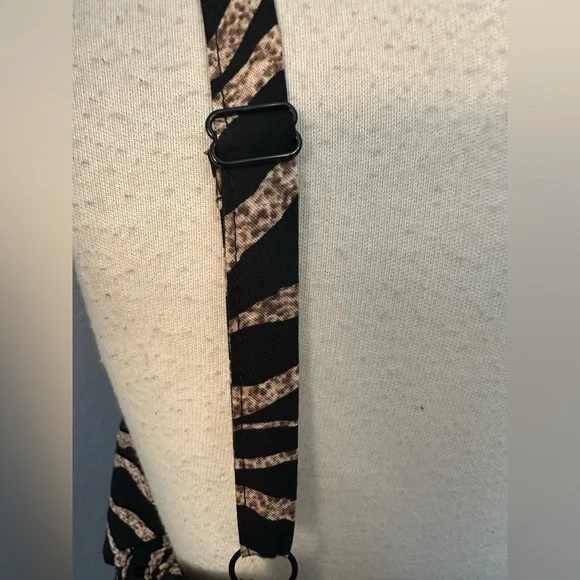 Torrid Womens Black/Brown Striped Mini Challis Skater Dress, Pocket, Plus Size 3 - Picture 6 of 15